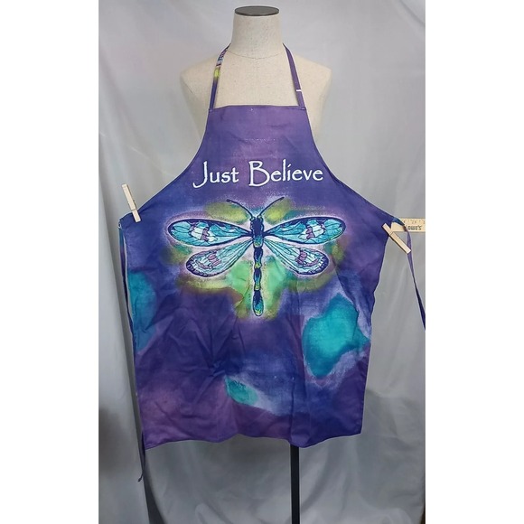 Dragonfly Apron Just‎ Believe Pretty Purple Enchanted Stylish All Purpose Apron - Picture 6 of 15